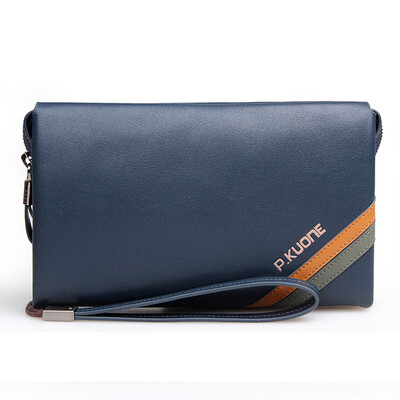 

Pkuone® 2015 New 100 Genuine Leather Mens Wallets High quality fashion Male Black Blue Famous Brand purse Long Wallet for men