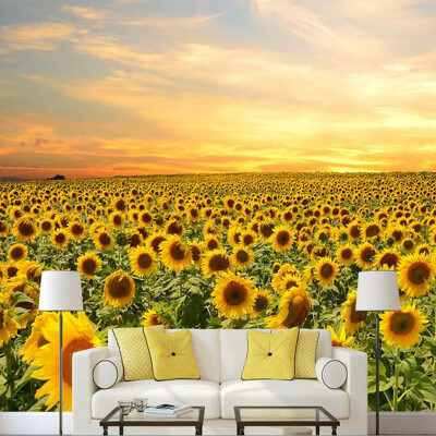 

Beautiful Sunflowers Mural Wallpaper Cafe Restaurant Living Room Romantic Backdrop Wall Painting Home Decor Murales De Pared 3D