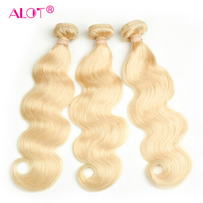 

Alot Hair Body Wave 3 Bundle Deal Peruvian Virgin Human Hair Weaving Color 613 Blonde Weave 10 inch -24 inch