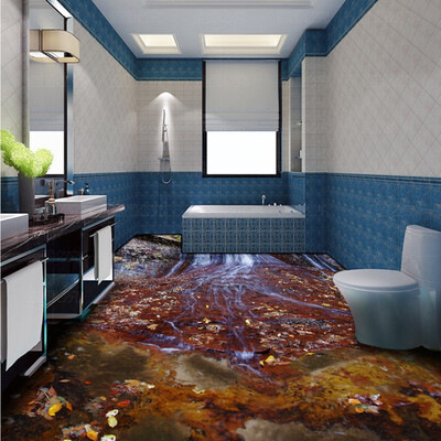 

Бесплатная доставка 3D Stereo Stream Waterfalls Камень пол картины спальни ванная комната полы обои росписи 250cmx200cm