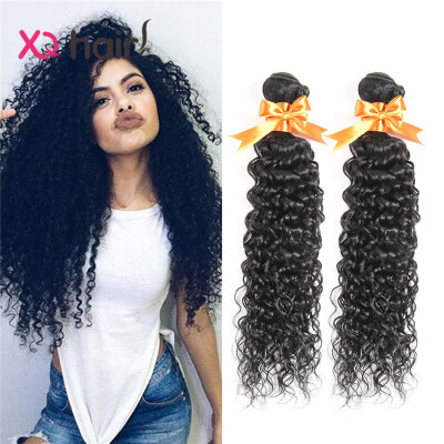 

7A Brazilian Water Wave Hair Weave Bundles Human Hair Extensions 2 Bundles Brazilian Curly Human Hair Weft