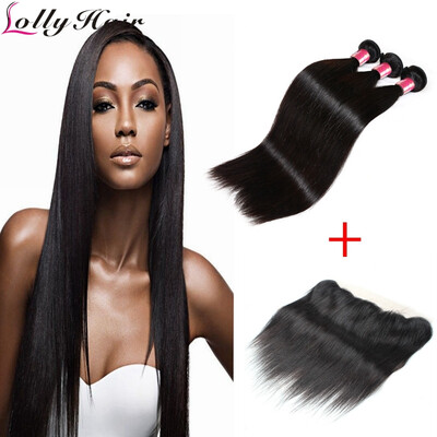 

Peruvian Silky Straight Virgin Hair Bundles With 13"*4" Ear To Ear Fashion Lace Frontal Closure Cheap High Quality Natural Color