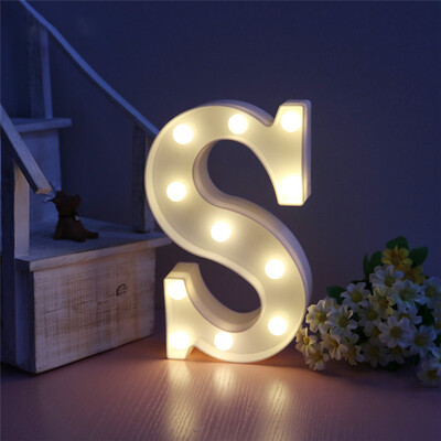 

WH 26 Буквы Белый светодиодный ночник Marquee Sign Alphabet Lamp на день рождения Свадебная вечеринка Спальня Стена Висячие украше