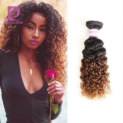 

8A Cheap Brazilian Virgin Hair Kinky Curly 4 Bundles Blonde Ombre Human Hair Weaves 1B/30 Brazilian Nature Curly Hair Bundles TO