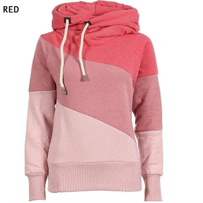 

New Arrival Womens Contrast Color Hoodie Fashion Hooded Cultivation Thickening Pullover Sweatshirts