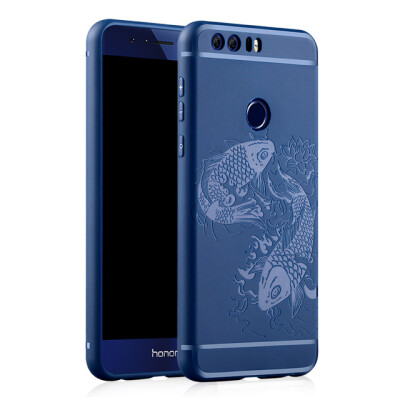 

GRASALE case For Huawei Honor 8 Luxury Soft silicone Fish pattern Protective back cover for huawei honor8