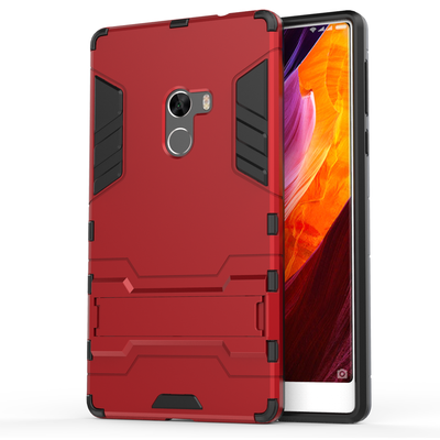 

Shockproof Ultra-thin Armor Plastic TPU Back Case Cover with Stand Holder Phone Case for XIAOMI MIX