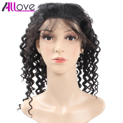 

7A Allove Hair Cheap Deep Wave Lace Frontal Wig Non-Remy Hair 10-30inch Brazilian Deep Wave Lace Frontal Wig