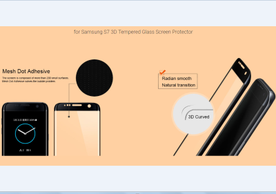 

3D tempered glass for Samsung S7 silk printed translucent