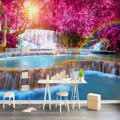 

3D обои Красивый лес Водопад Природа Пейзаж Фото Стены Фрески Гостиная Спальня Фон Главная Декор Papel Mural