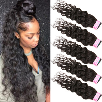 

Brazilian Water Wave Virgin Human Hair Extension 5 Bundles 8A Unprocessed Peruvian Indian Malaysian Remy Human Hair Weave Weft