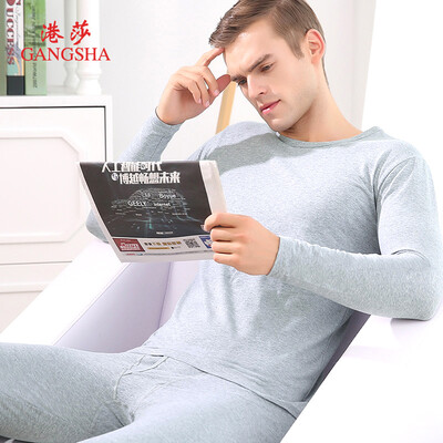 

GANGSHA thermal underwear set thin section round neck Slim bottoming warm suit