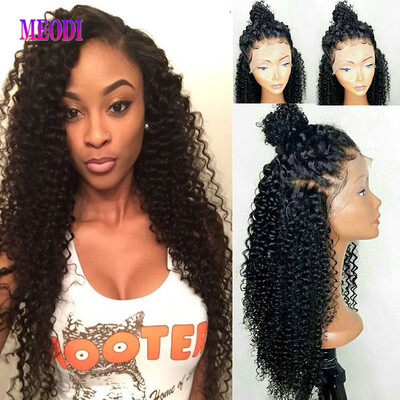 

Meodi Hair 100% Brazilian Human Hair Lace Front Hair Wigs Kinky Curly Natural Hair Wigs with Baby Hair For Woman