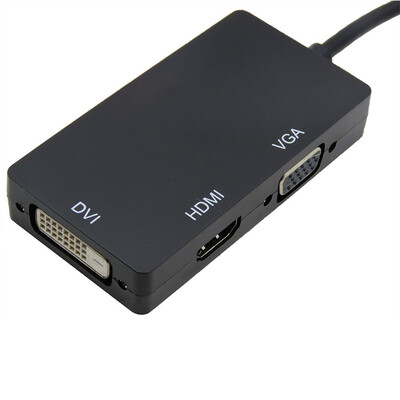 

Mintech MiniDP to VGA HDMI DVI Triad Converter Mini DisplayPort Adapter Macbook Computer to TV Projector LK-DP001 White