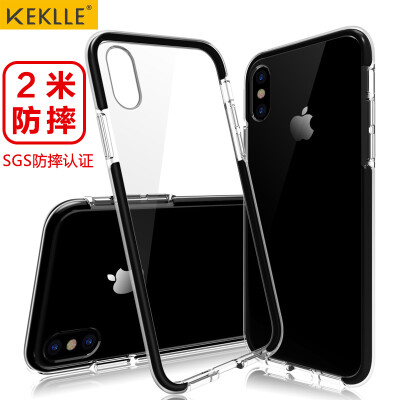 

KEKLLE Apple X 10 Mobile Shell Mobile Phone Case iPhone X 10 Case All-In-One Double Drop Shave Non-Slip Clear Men & Women 58 &quotClear Black