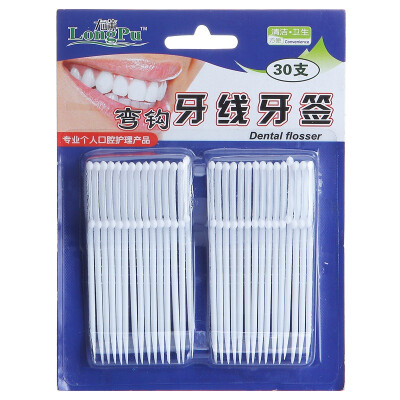 

【Jingdong Supermarket】 Longpu (LongPu) professional tooth cleaning card card hooks ultra-fine dental floss tooth sticks 30