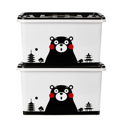 

JEKO&JEKO Kumamoto bear plastic storage box storage box 16L 2 Pack toy clothes storage box portable storage box light gray SWB-5456