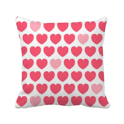

Valentines Day Pink Red Heart Spots Square Throw Pillow Insert Cushion Cover Home Sofa Decor Gift