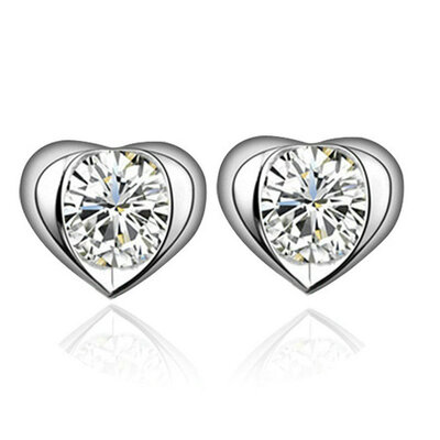 

yoursfs ® 18k White позолоченные любовь в сердце, гвоздики, серьги, использовать австрийский кристалл модные украшения