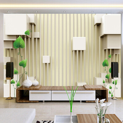 

3d Stereoscopic Stripe Space Green Vine Photo Wallpaper Modern Simple Living Room TV Backdrop Wall Mural Papier Peint Home Decor