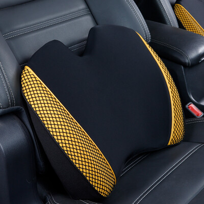 

ICAROOM car waist memory foam car waist back cushion office seat pillow cushion car four seasons universal lumbar pillow I-605MAC-Y olive yellow