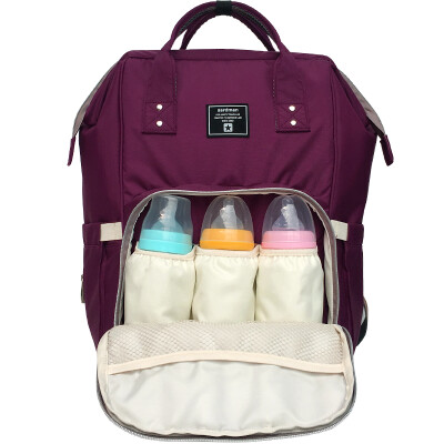 

Aardman Mummy bag multi-function large capacity Mummy bag shoulders out backpack fashion mother bag HY-1706 grape purple