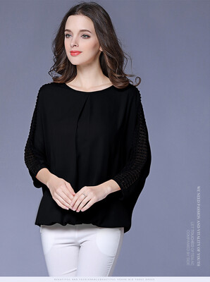 

L XL XXL 3XL 4XL 5XL plus size chiffon casual summer 2018 black pink lace blouse women tops big size 34 sleeve loose female