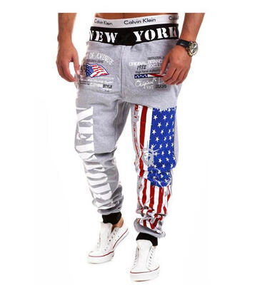 

American Flag 2015 Summer Style Mens Gym Joggers Sweatpants Sport Harem Pants Men Loose Jogging Trousers Pantalones Hombre