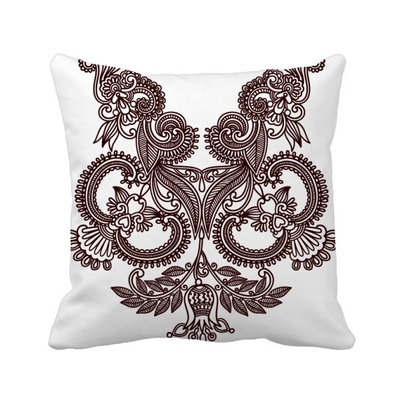 

Flower Plants Symmetry Art Grain Silhouette Square Throw Pillow Insert Cushion Cover Home Sofa Decor Gift