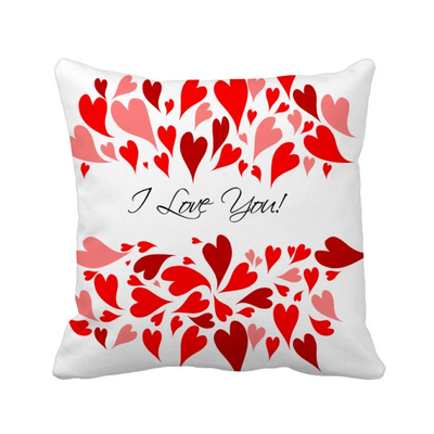 

Valentines Day I Love You Red Square Throw Pillow Insert Cushion Cover Home Sofa Decor Gift