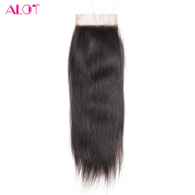 

Alot Virgin Malaysian Straight Hair Lace Closure 4*4 Cheap Unprocessed Virgin Human Hair Free/Middle/Three Part Lace Closure