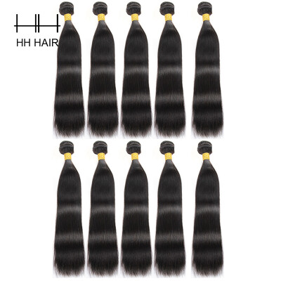 

10pcs Straight Hair Bundles Brazilian Virgin Hair Weave Unprocessed Human Hair Extensions Wholesale Deals