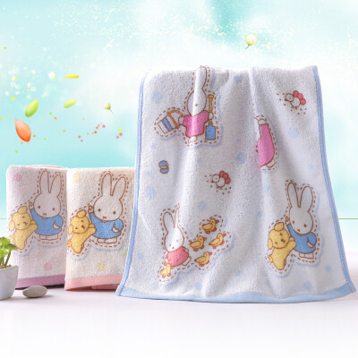 

Gold towel home textile Miffy cartoon cotton printed towel three loaded red yellow blue 87g strip 70 34cm