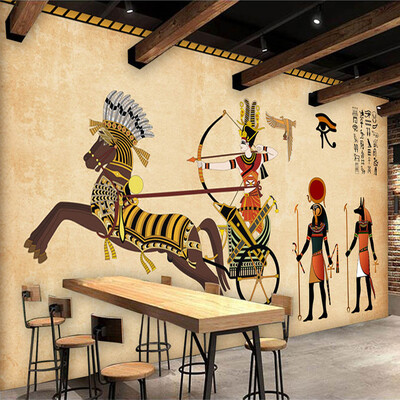 

Custom 3D Mural Wallpaper Non-woven Retro Egypt Character Fresco Restaurant Living Room Wall Covering Wallpaper Wall Painting