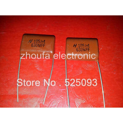 

100pcslot CBB capacitance 1uf 630V 105J 630V105 Foot spacing 20MM