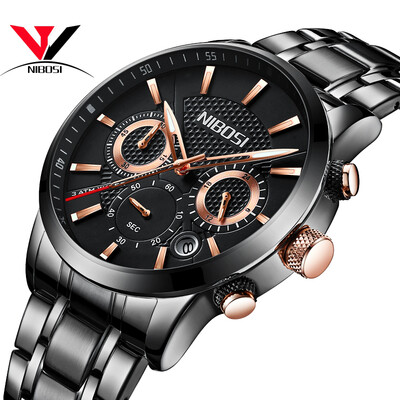 

NIBOSI Quartz Wristwatch Male Luxury Brand New Watch Chronograph Watches Fashion Leather Men Watches Relogio Masculino Casual Uhr