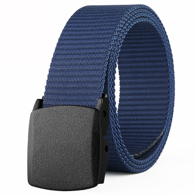 

BUYBARLY mens belt canvas belt automatic smooth buckle casual light pants with FBPHK blue belt