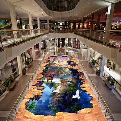 

Free shipping Wolves Animated Scene 3D custom flooring waterproof living room children room floor wallpaper mural 250cmx200cm