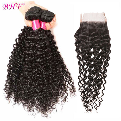 

Malaysian Curly Hair With Closure Kinky Curly Virgin Hair 3Pcs Bundles With Closure