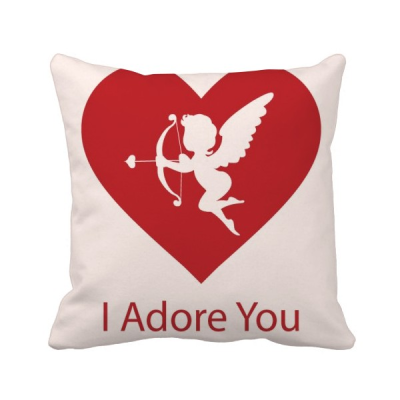 

I Adore You Red Valentines Day Square Throw Pillow Insert Cushion Cover Home Sofa Decor Gift