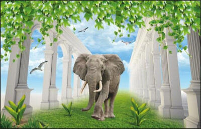 

Custom 3D photo wallpaper 3D mural elephant children room sofa background wallpaper personalized decorative wallpaper mural