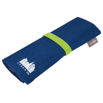 

Deli deli polyester pencil case large capacity pencil storage bag bold contrast color pen curtain deep sea blue 66749