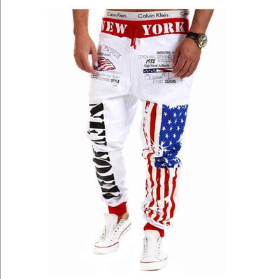 

American Flag 2015 Summer Style Mens Gym Joggers Sweatpants Sport Harem Pants Men Loose Jogging Trousers Pantalones Hombre
