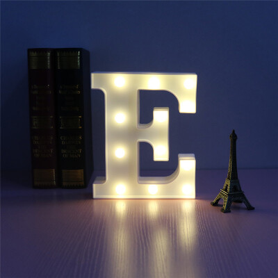 

WH 26 Letters White LED Night Light Marquee Sign Alphabet Lamp For Birthday Wedding Party Bedroom Wall Hanging Decoration