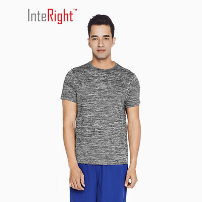 

INTERIGHT summer T-shirt male running training sports short-sleeved cationic T-shirt ash gray