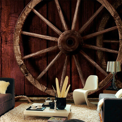 

Custom 3D Mural Wallpaper Nautical Themed Wall Mural Retro Rudder Photo Wall Paper Hotel Bar Living Room Backdrop Wall Frescoes