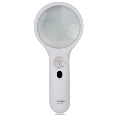 

Deli 9099 effective deli 9099 with LED lights 3 times high-definition reading magnifying glass diameter 75mm white