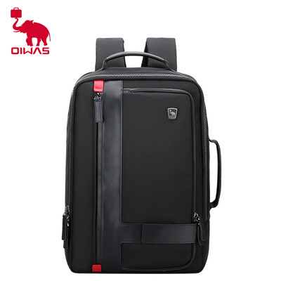 

Oiwas Luxury Men Women Backpack Casual Solid Color Waterproof Business Bag Leisure Notebook Shoulder Bag Black