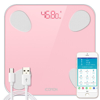 

ICOMON i9u body fat scale electronic scale weight scale USB charging fat scale 20 body data APP control Bluetooth adapter for iOS&Android Health pink