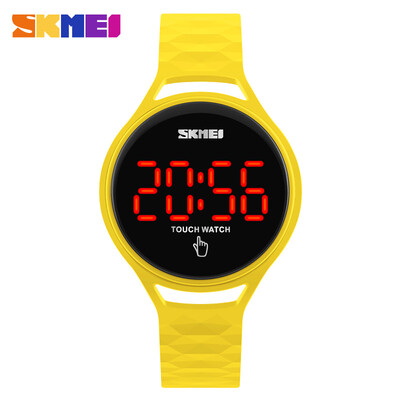 

2018 LED Man Women Touch Screen Waterproof Digital Watch Men SKMEI Brand Students Fashion Sports Watches Pu strap Wristwatches